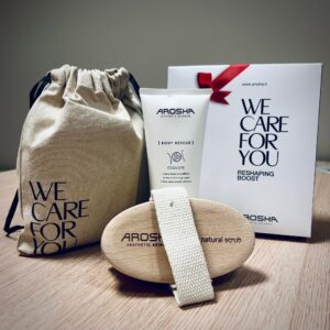 AROSHA - RESHAPING BOOST - Zestaw - Krem .515 CELLULITE intensywnie wyszczuplający 200 ml + Szczotka do masażu